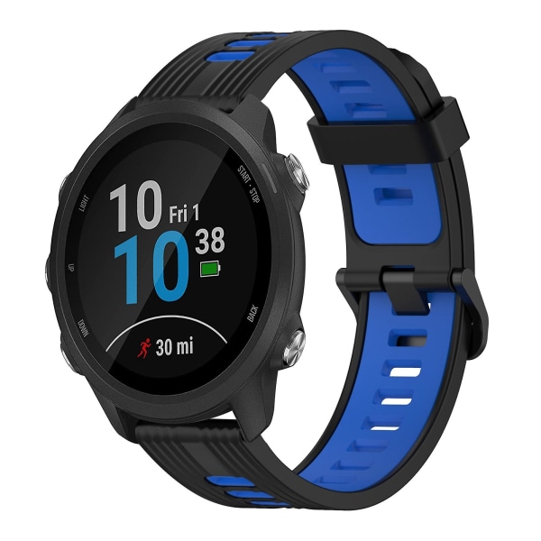 20 mm watch för Garmin Forerunner 245 Black Blue
