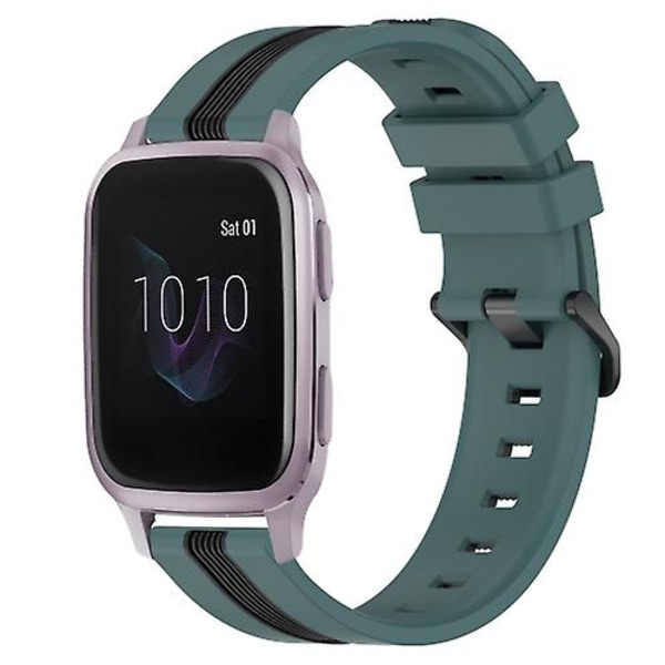 För Garmin Venu Sq 20 mm Vertikal tvåfärgad watch HYZ Green-Black