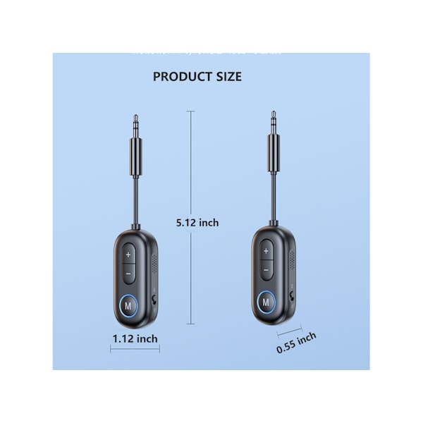 Bluetooth 5.4 Flytransmitter Adapter til Airpods eller Hovedtelefoner, 3.5mm Aux Bluetooth Audio Transmitter/Receiver