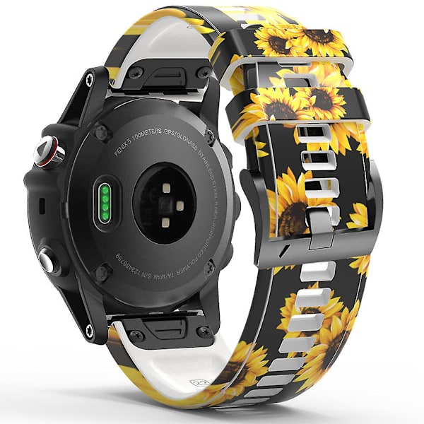 Snabbkopplingsarmband i silikon med tryckt mönster för Garmin Forerunner 965/955/945/935 Style D