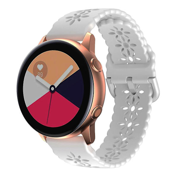 Handledsrem för Samsung Galaxy Watch 5 40mm/44mm/Watch 5 Pro 45mm Watch Band Hollowed-out Plum Blos White, White B Samsung Galaxy Watch 5