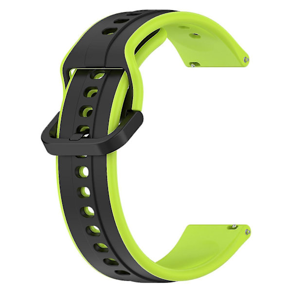 Til Samsung Galaxy Watch Active2 44mm 40mm Sport Remme Dobbelt 20mm Silikone Udskiftningsrem Black, Black Lime L Samsung Galaxy Watch A