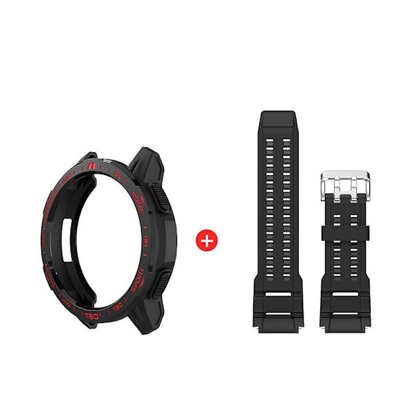 For Mi Watch Color 2 anti-scratch Case Vattentätt Ultratunn-tvättbart TPU- cover Black red