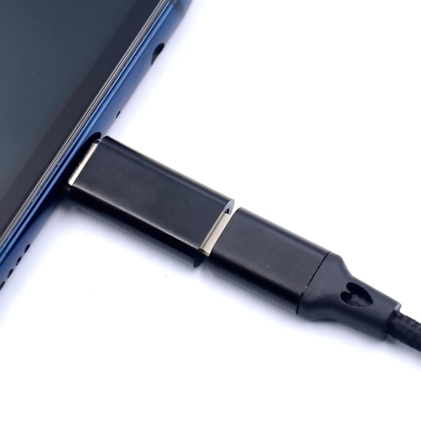 Usb C/typ C Adapter Laddare Datakabel Konverter Black