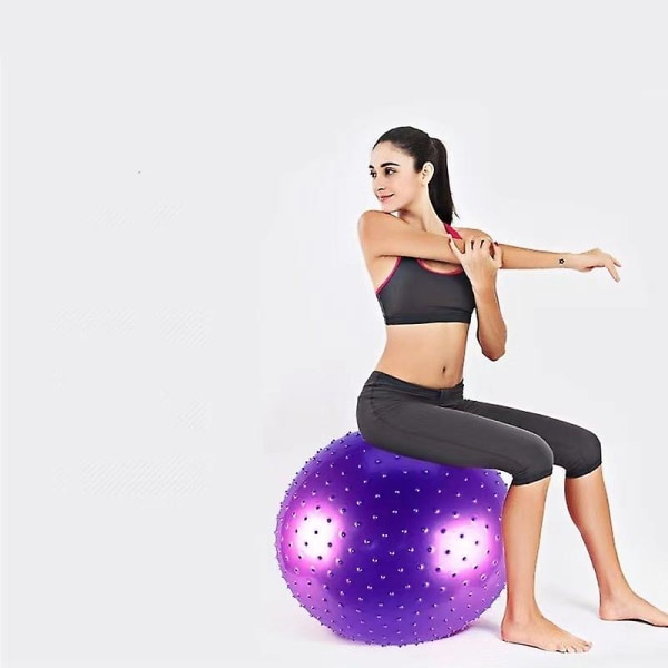 Joogapallohiukkaset ilmapumpulla räjähtämisen estävä vakaus Balance Ball Pilates Fyysinen fitness Purple 75cm