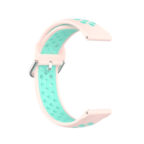 Dubbelfärgat metallspänne justerbart silikonklockarmband 22 mm för Huawei Watch 3/Watch 3 Pro Light pink L