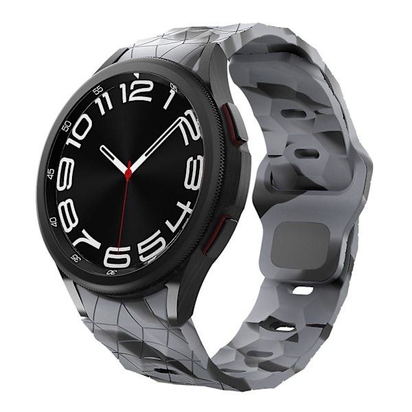 KLB-ZQWFKGJ-001 For Samsung Galaxy Watch 4 / 5 / 6 Fotballmønster Silikonklokke Rem Stropputskifting Black Grey Camo