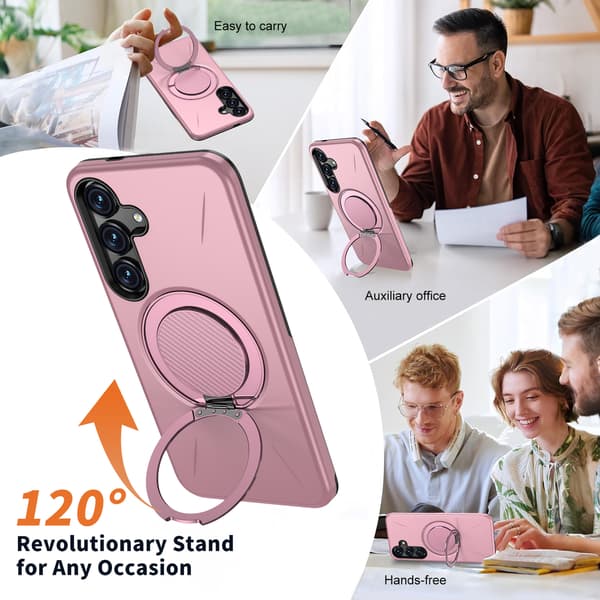 Etui til Samsung Galaxy S24, roterende støtteben Tpu + Pc (Pink)