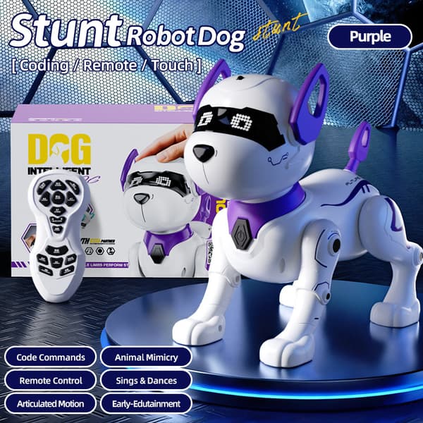 Fjernkontroll Multifunksjonell Stunt Robot Hund (Lilla)