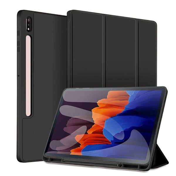 Fodral för Samsung Tab S7/S8 11\" Magnetiskt Folio-fodral Pennfack Förvaring Automatisk Sömn/Vakna Noble Black