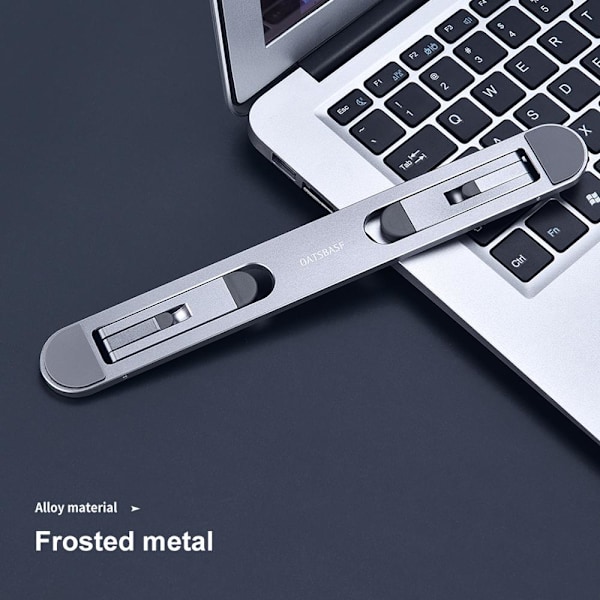 Bärbar datorställ för MacBook Air Pro Support Surfplatta Bärbar bärbar bärbar datorställning Mini Riser Vikbar bärbar bärbar datorhållare kylfäste grey