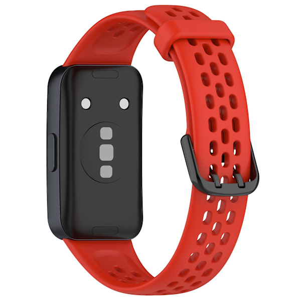 For Huawei Band 8 Pustende Silikon Smart Watch Rem, Komfortabel Bruk Håndleddsrem Red