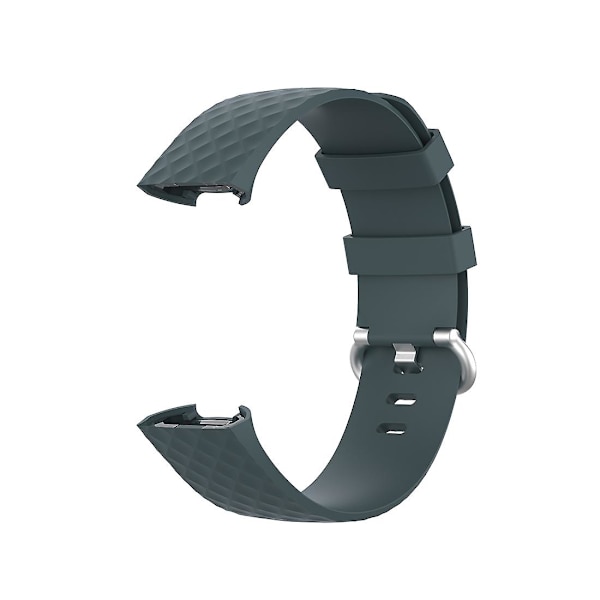 18 mm silverfärgat spänne TPU-armband för Fitbit Charge 4 / Charge 3 SE, storlek: L Rock Teal
