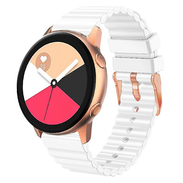 Vaakasuuntaiset raidat ranneke Samsung Galaxy Watch6 / Watch6 Classic / Watch 5 Pro / Watch4, Kaksiväri 20mm Silikoni White