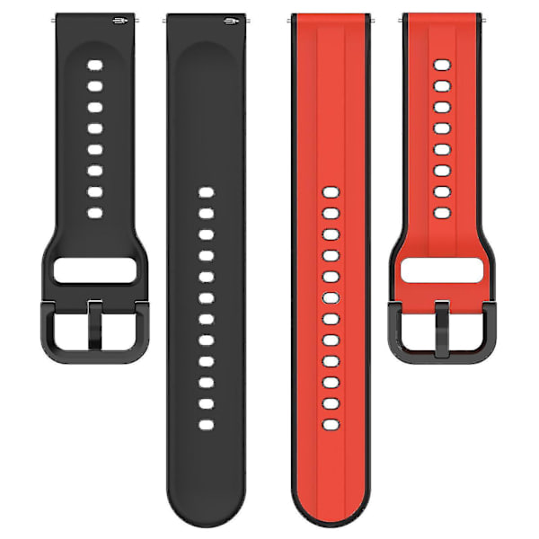 Til Samsung Galaxy Watch Active2 44mm 40mm Sport Bands Dual 20mm Silikone Udskiftningsrem Red Black F Samsung Galaxy Watch A