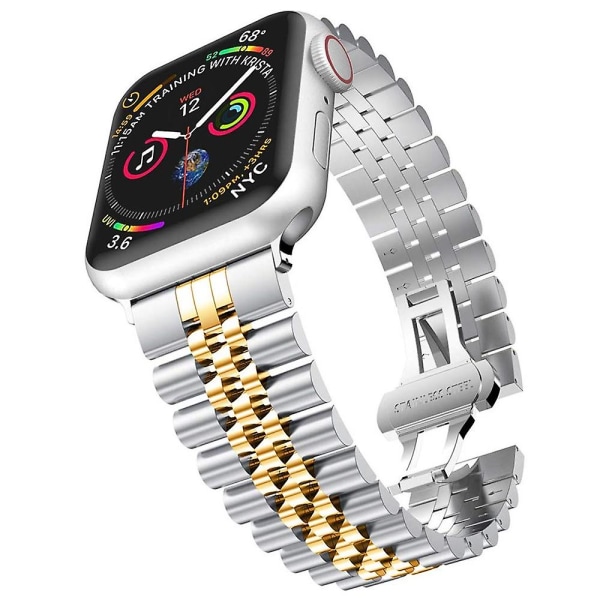 Metalliranneke Apple Watch 49mm 40mm 41mm 42mm 44mm 45mm ruostumaton teräs Luxury Rannekorjet Iwatchille 8 7 6 5 4 3 2 Se For 38mm 40mm 41mm Silver rose and tool