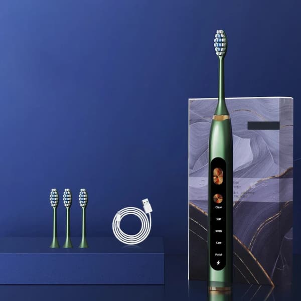 Sähköhammasharja - 5 tilaa, USB-lataus, 4 harjaspäätä (vihreä)