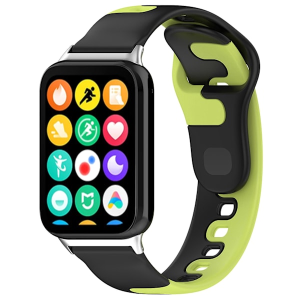 Silikoneurrem til Xiaomi Smart Band 8 Pro, Dobbelt Farve Udskiftningsurrem Black Green