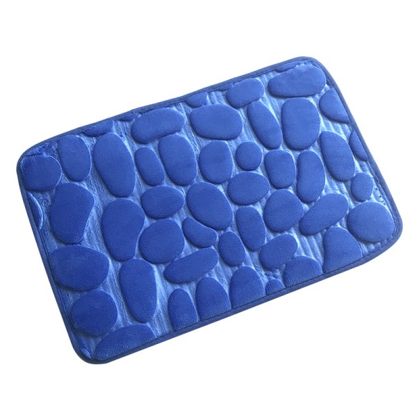 Badeværelse Bademåtte Skridsikre tæpper i håndvask Badekar Sidegulv Tæppe Brusebad Dørmåtte Memory Foam Pad Brosten præget blue 40*60cm