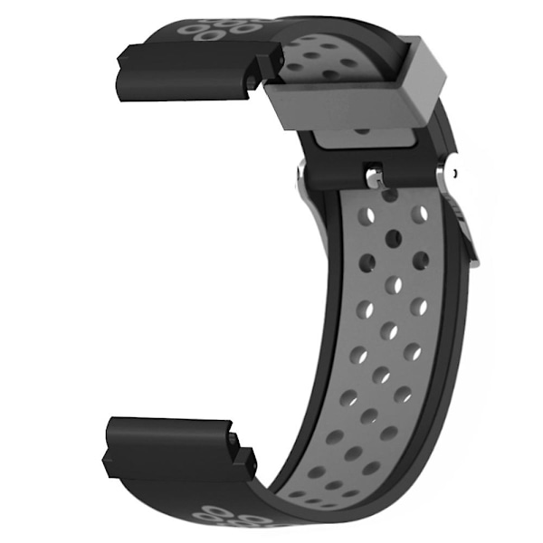 22mm Pc-stik Dual Color Silikonurrem til Huami Amazfit Falcon/ Garmin Fenix 7/6/5 Black Grey