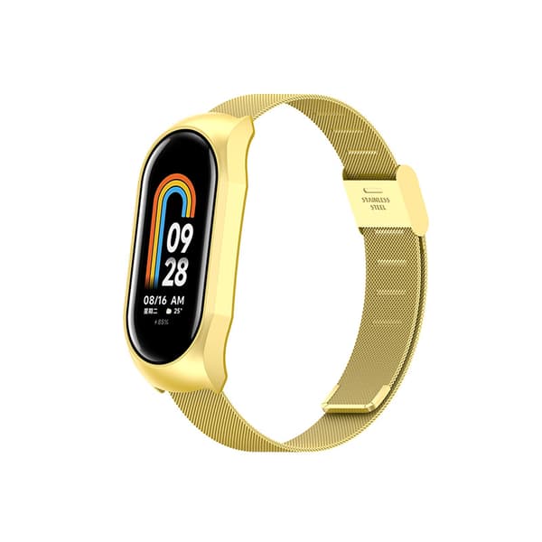 Armbånd til Xiaomi Mi Band 8 Milan Håndledd Metallspenne (Gull)