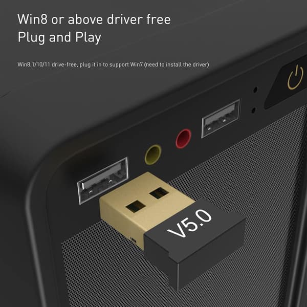 Bluetooth USB-mottaker Bluetooth-adapter 5.1 EDR for PC, trådløs dongle-mottaker