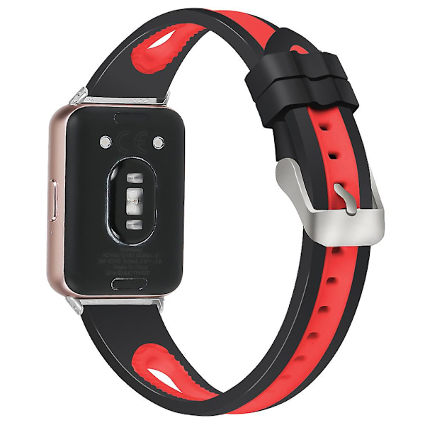 SM-R390 Til Samsung Galaxy Fit3 Silikone Urrem Justerbar Dual Farve Håndledsrem Black Red