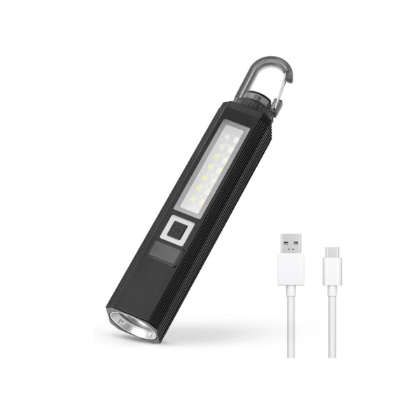 Højintensitets LED pandelampe med sensor, genopladelig via USB, zoom, vandtæt W678 sort