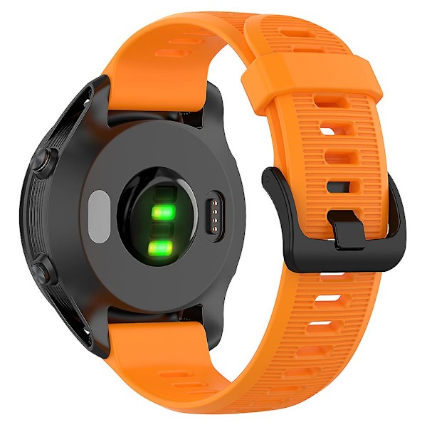 Garmin Forerunner 945/ 935 -vaihtohihna, teräksinen solki, tekstuuripintainen silikoniranneke Orange