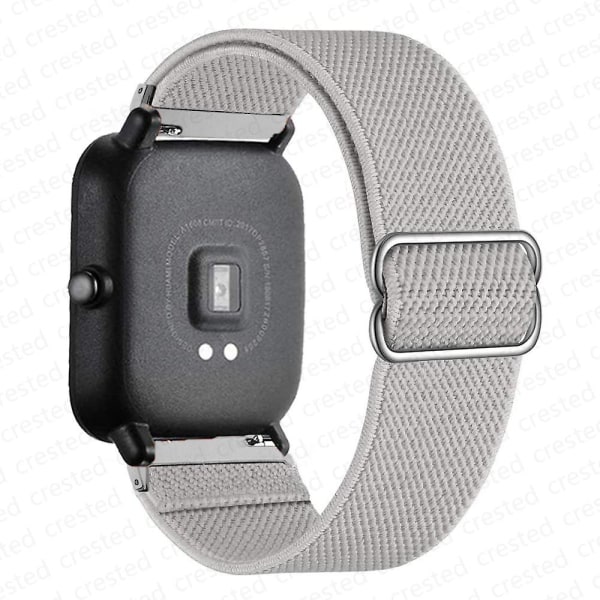 20 mm/22 mm bånd for Amazfit Gts 4//2/2e/3/gts2 Mini/gtr 4/3/pro/gtr2/47 mm/stratos Nylon elastisk klokkearmbånd Amazfit bipsrem 22mm grey