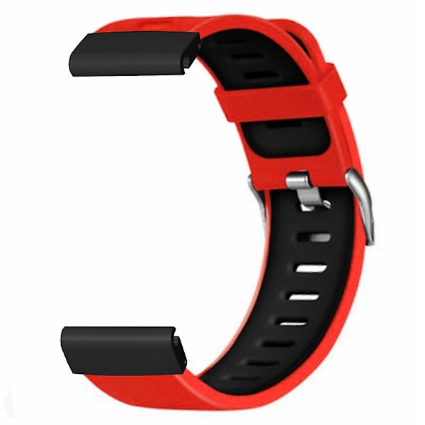 26mm PC-liitin silikoninen kaksivärinen urheilukellohihna Coros Vertix 2/ Garmin Fenix 7x/6x/5x -kelloille Red Black