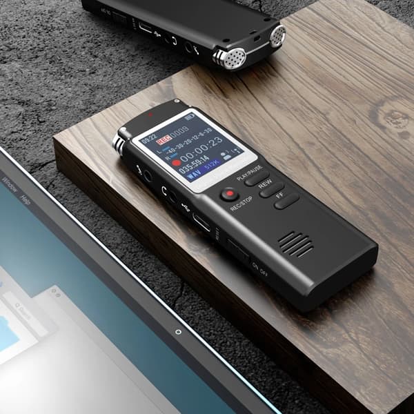 Diktafon - 128 GB Lille Digital Lydoptager Med Mp3 & Usb Til Forelæsninger