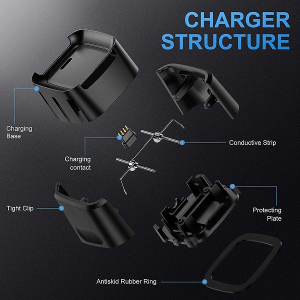 Smart Watch Oplader Tpe Og Silikone Erstatning Usb Ladekabel Dock Stand Til Fitbit Versa 2