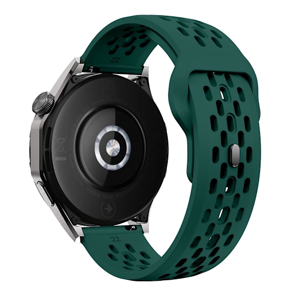 For Garmin vivoactive 5 / Venu 2 Plus Silikonurrem 20mm Hullet Justerbar Rem Blackish Green