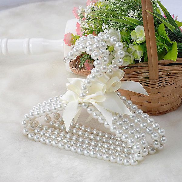 5kpl/ set Baby Kids Pet Pearl Muoviripustin Lemmikkikoiran miniripustin White