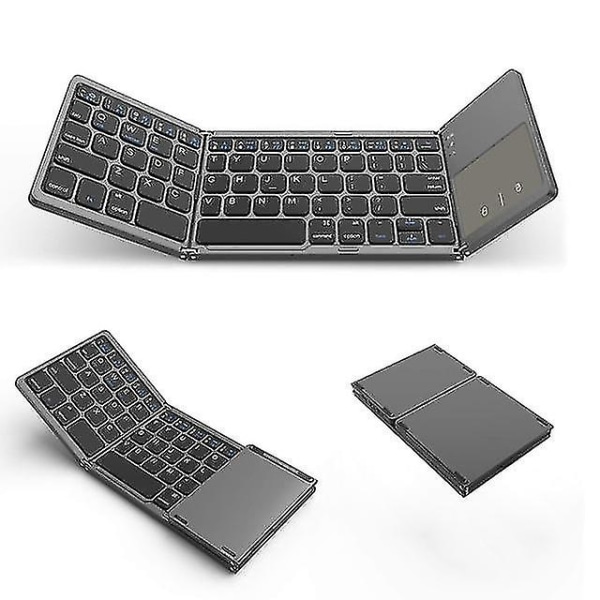 Jcsw hopfällbart Bluetooth tangentbord Uppladdningsbart portabelt mini USB -tangentbord med pekplatta med pekplatta för Android-pc-surfplatta