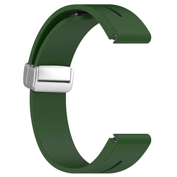 20mm kaksivärinen silikoninen magneettinen hopea solki ranneke Samsung Galaxy Watch 6/6 Classic/5/4 Army Green Black