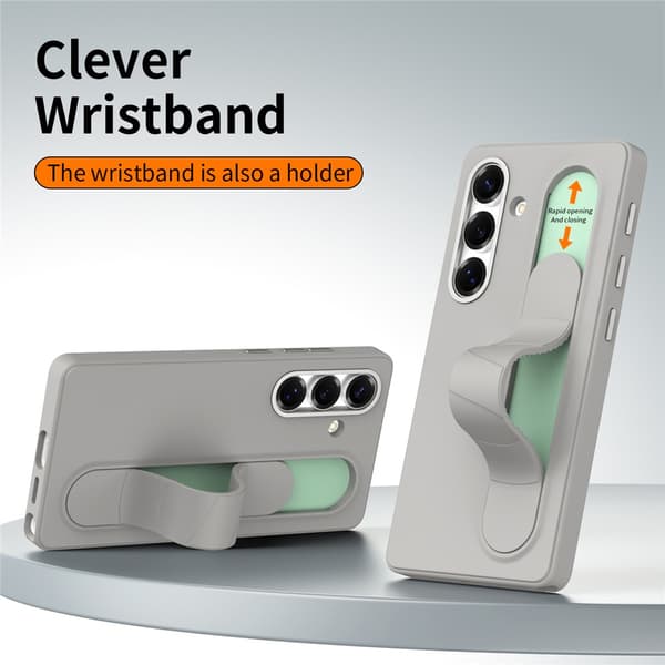 Etui til Samsung Galaxy S26, Smart nøkkelkontroll, Håndleddsstropp/støtte Titanium Grey