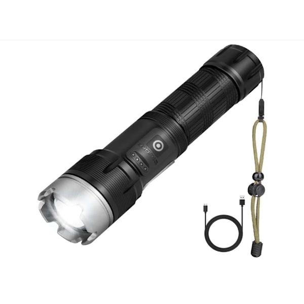 Portabel LED Pannlampa Uppladdningsbar Via USB Td240306-15Zzy Svart