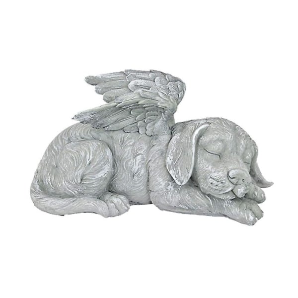 Lemmikkien muistohautakivi, 20,5 cm hartsi, enkelikoiratyylinen