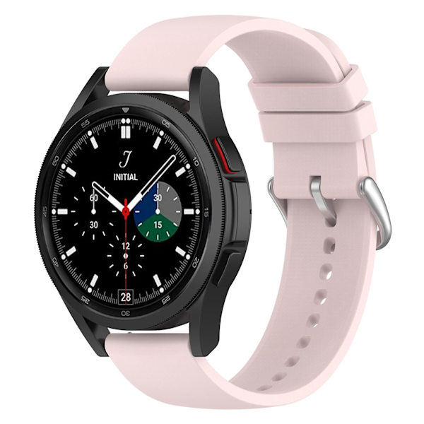 Til Samsung Galaxy Watch 5 Pro 45mm/Huami Amazfit Bip 3/3 Pro Silikonurrem 20mm Justerbar Håndledsrem Justering Light Pink Silver Buckle