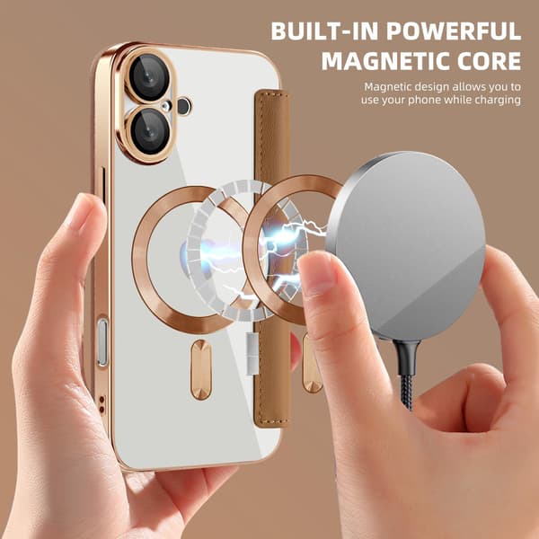 Etui til iPhone 16 Plus kompatibelt med MagSafe (brun)