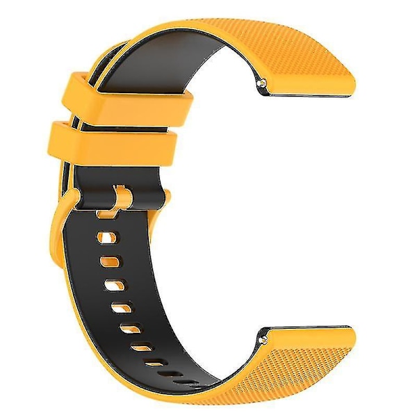 Garmin Venu2 Plus/Vivoactive 3/Vivomove Sport -silikoniranneke, vaihtohihna, 20 mm Yellow Black F Other Smartwatch Model