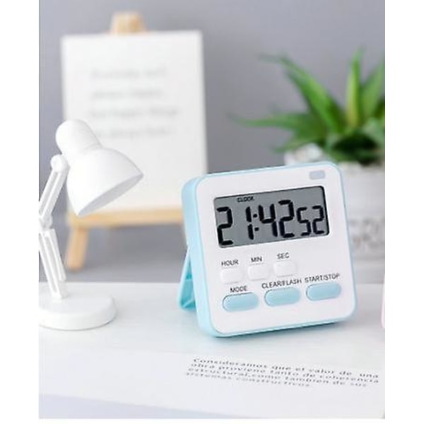 Kökstimer Äggtimer Med Klocka Digital Timer Stoppur Med LCD Högt Alarm