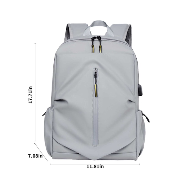 Laptop Ryggsäck Unisex Resväska Business Dator Ryggsäckar Handväska College Skola Student Bookbag, Casual Vandring Dagryggsäck Gray