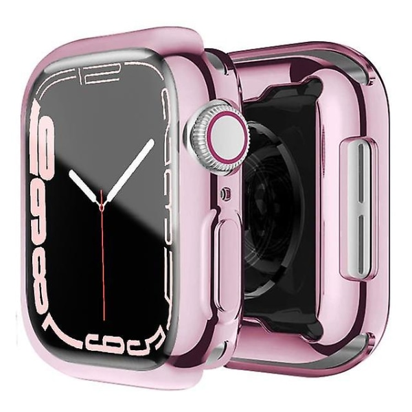 Skærmbeskytter til Apple Watch Case 45 mm 41 mm 44 mm 40 mm 42 mm Tilbehør All-around Tpu Bumper Cover Series 7 8 4 6 Se 5 3 41MM Series 7 8 pink gold