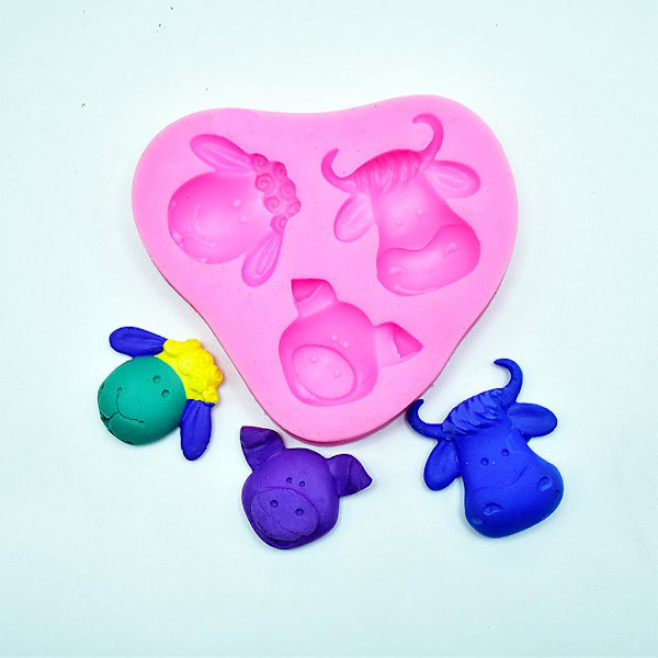 Dyr Sugarcraft Silikonform For Kakedekorering Ku Sau Grishode Fondant Cupcake Form Sjokoladeform