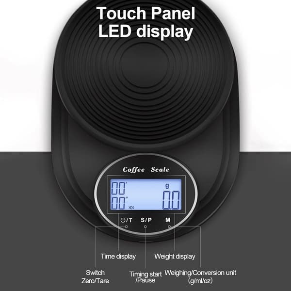 Digital köksvåg med timer, avtagbar silikonmatta 3kg, 0.1g