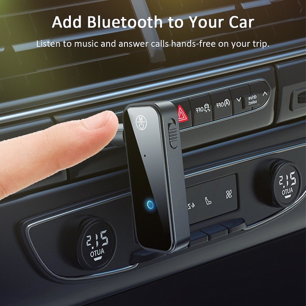 Bluetooth 5.0-modtager til bil, støjreducerende Bluetooth Aux-adapter, Bluetooth-musikmodtager til hjemmet