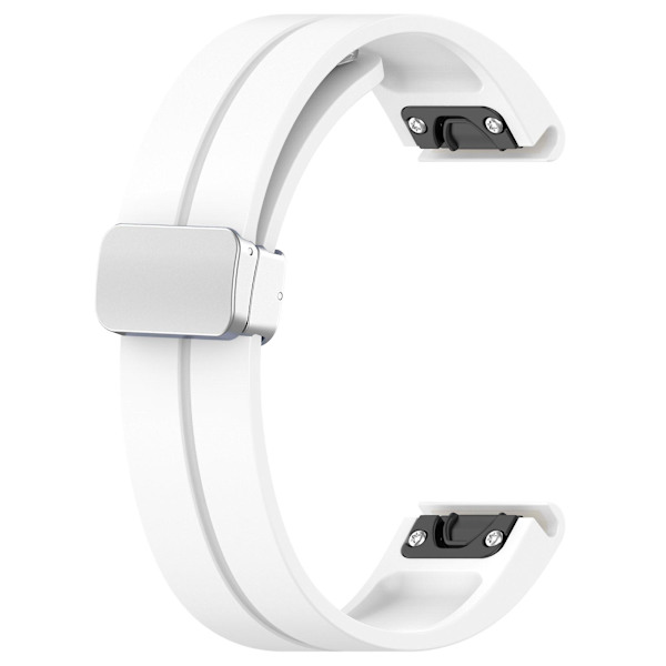 Silikone 26mm folde spænde urrem til Garmin Fenix 7x/7x Solar/tactix 7 Pro White